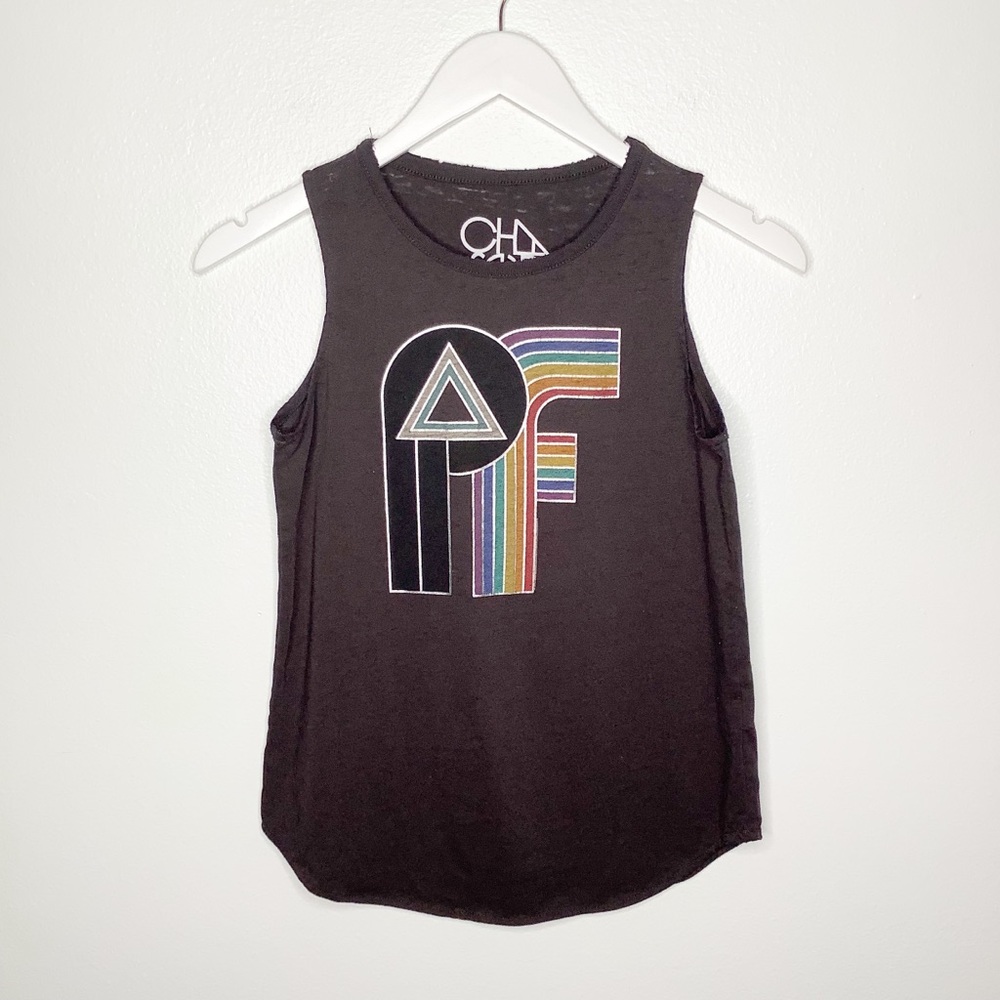 Chaser Black Tank Top with Colorful PF Graphic